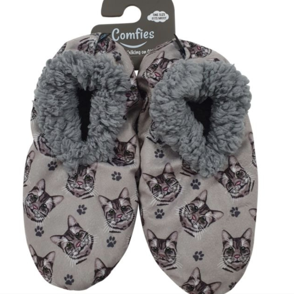 Grey Tabby Slippers